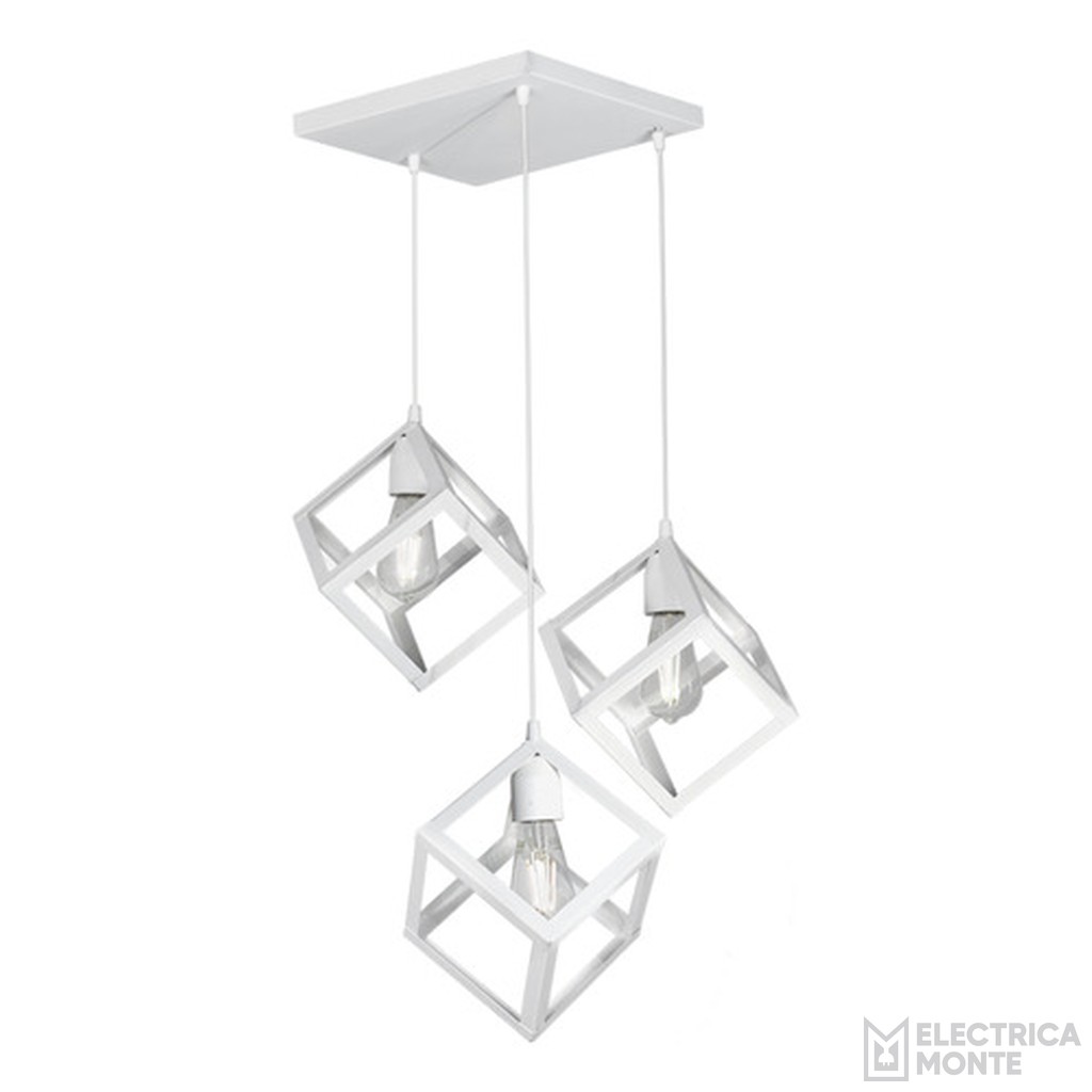 Colgante "CUBO" 3 Luces Blanco