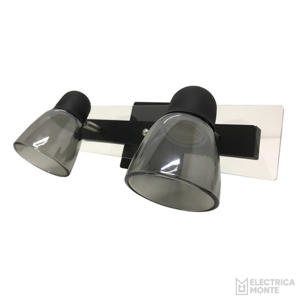 Spot Doble "SEGOVIA" con tulipa Negro