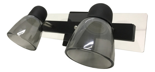 Spot Doble "SEGOVIA" con tulipa Negro
