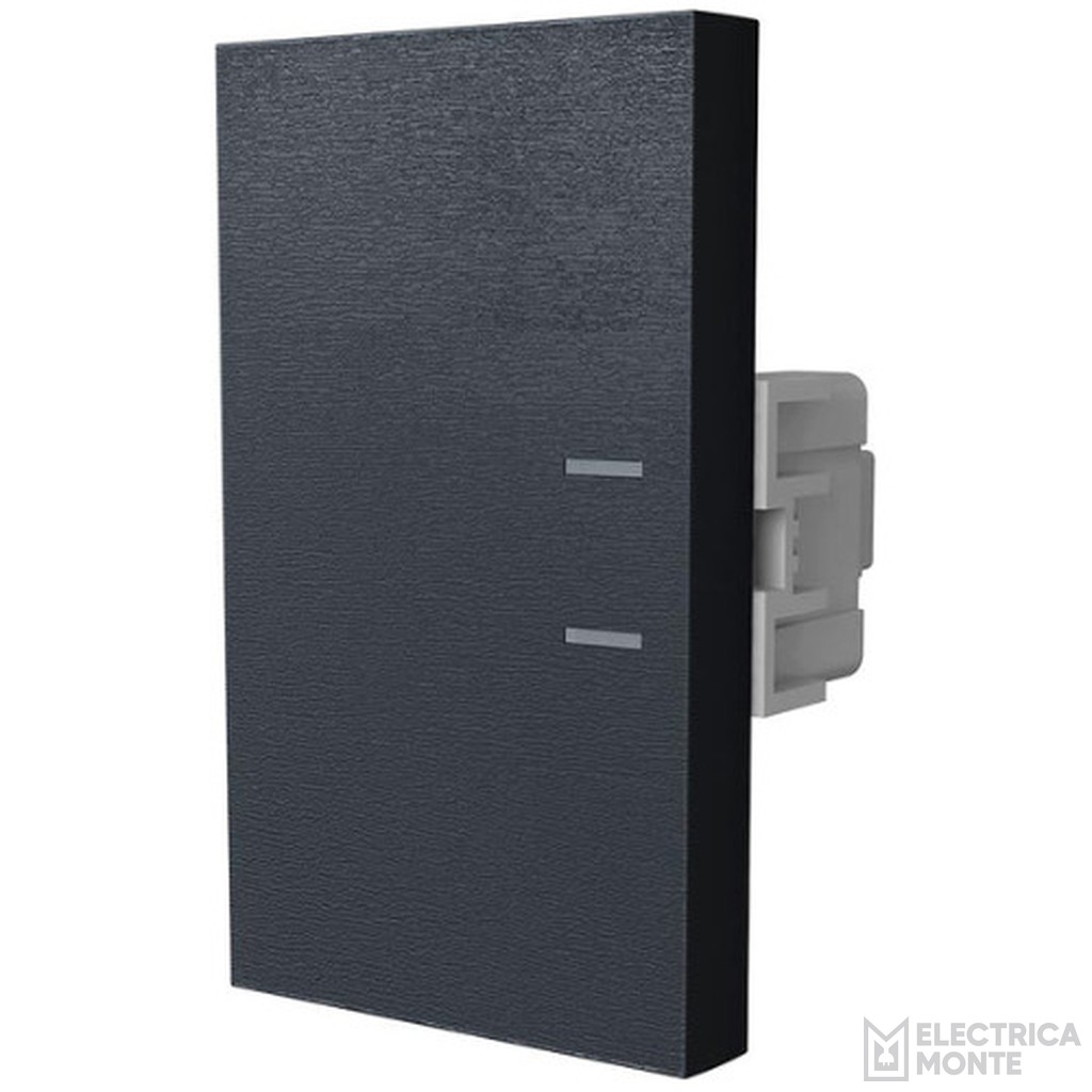 Interruptor Unipolar 220Vca - 10A (Teclón - 3 Módulos) Platinum Negro Jeluz