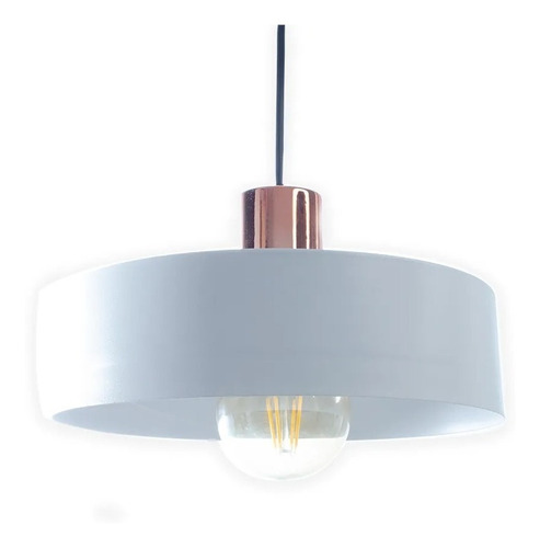 Colgante de Chapa Hebe 25 cm Blanco Texturado / Cobre