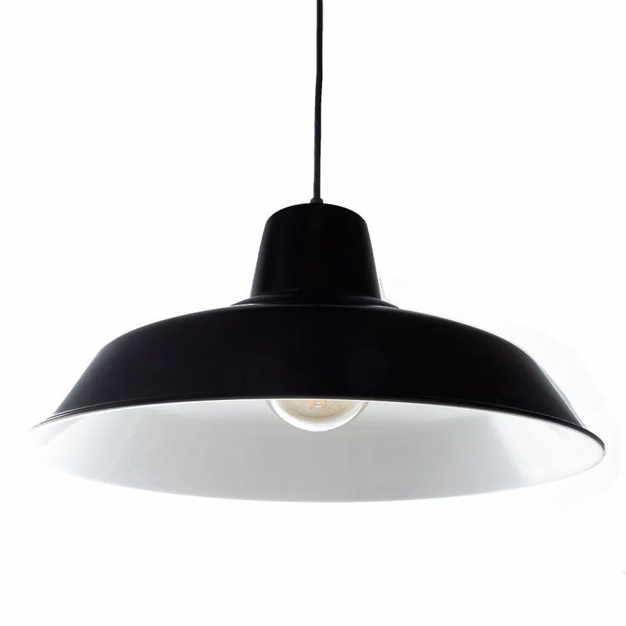 Colgante de Chapa Galponero 35 Cm Negro Base Blanca