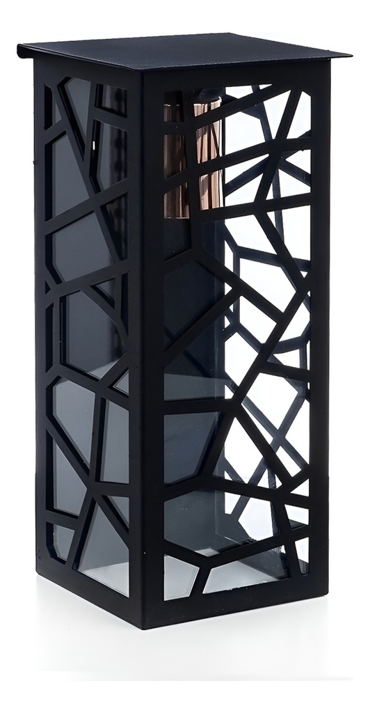 Farol Catania para Pared y Vidrio Transparente Negro