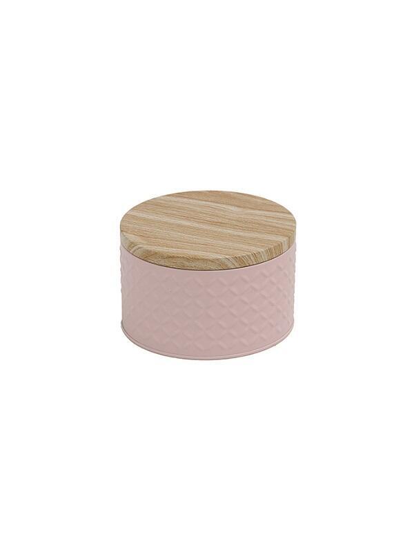 Lata Organizadora con Tapa de Madera Rosa