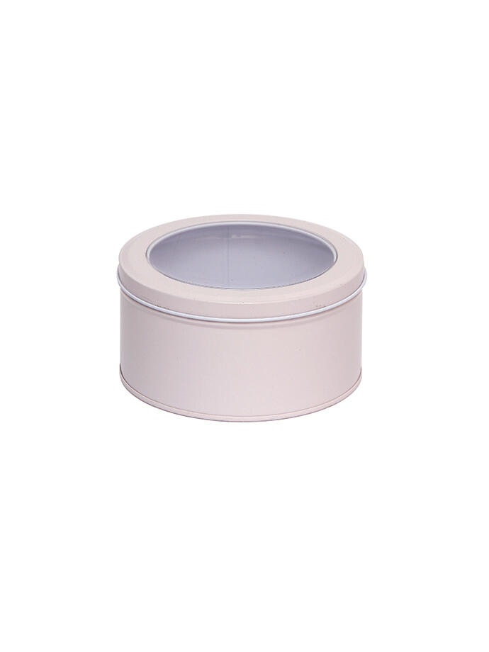 Lata Organizadora Circular con Tapa Transparente Rosa Chicle