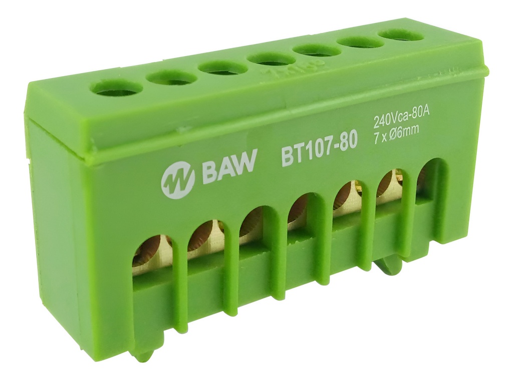 Barra Aislada 7 Salidas Verde BAW