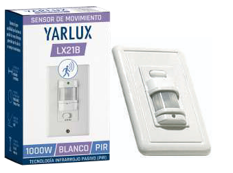 Sensor de Movimiento Embutible 180° Pir LX21B 1200W 9m blanco Yarlux