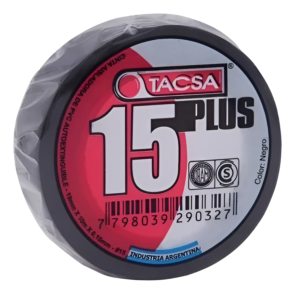 Cinta Aisladora PVC 20mt x 0.18mm Negra TACSA