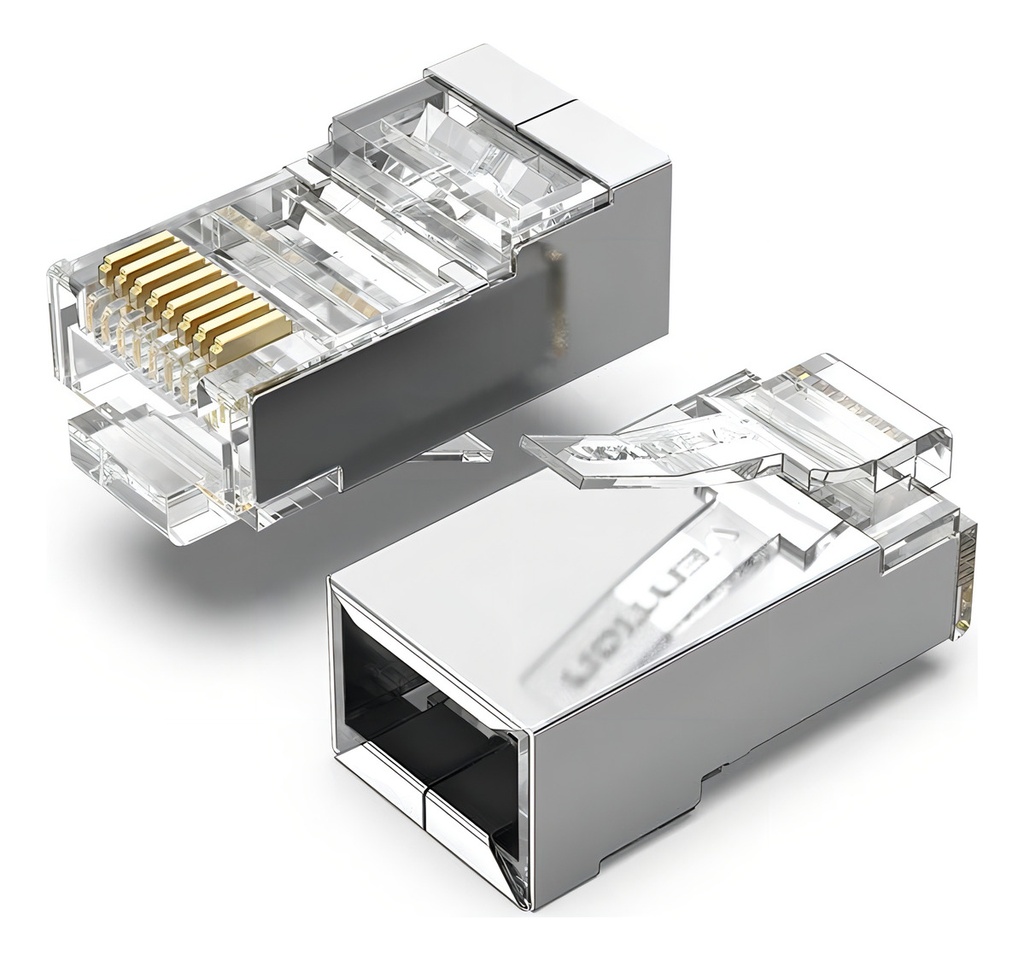 Ficha Plug Vention RJ45 Categoria 6A Blindada