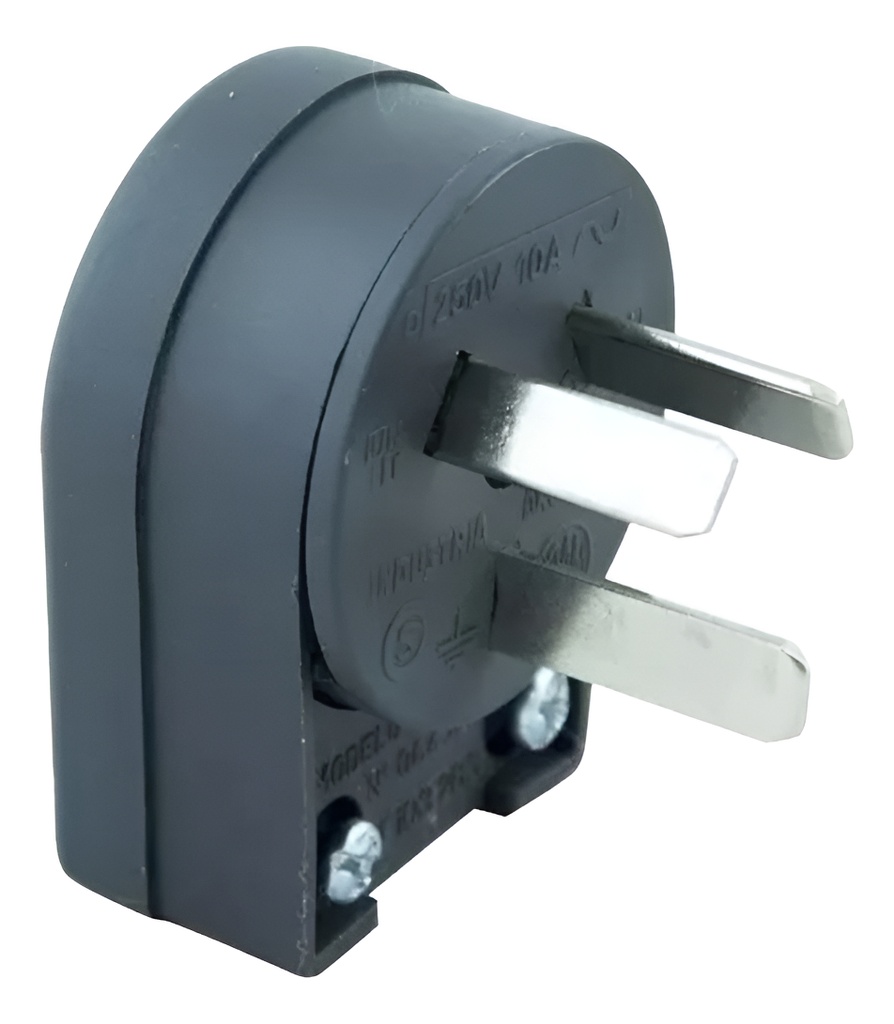 Ficha Macho Bipolar +Tierra 10A Salida Lateral  Richi