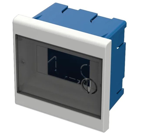 [CE 327] Caja de Embutir c/puerta de 6 Modulos con Riel Plastico Cabrera