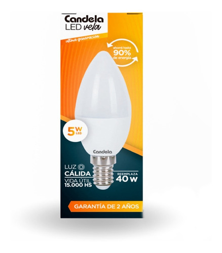 [6795] Lampara Vela 5w Calido Candela