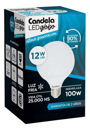 [6800] Lampara Globo 12w Frio