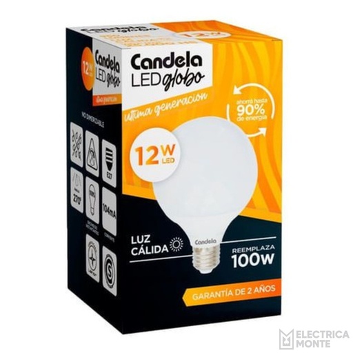 [6801] Lampara Globo 12w Calido