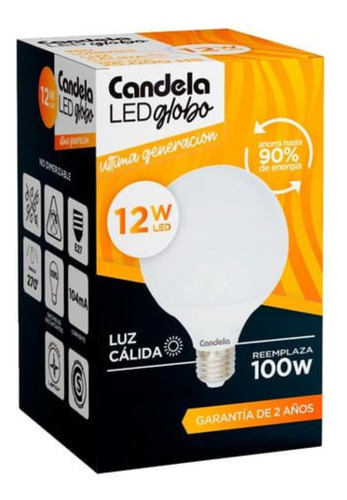 [6801] Lampara Globo 12w Calido