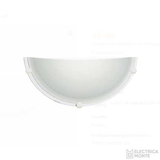 [P-116] Aplique difusor "LENTEJA" con boton