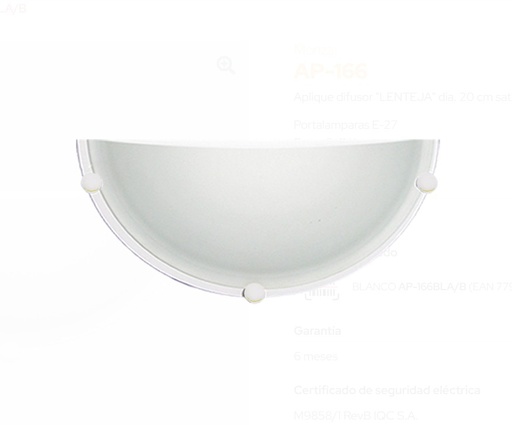 [P-116] Aplique difusor "LENTEJA" con boton
