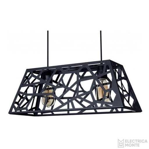 [C-268-NT] Colgante "MERIDA" 2 Luces Negro