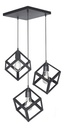 Colgante "CUBO" 3 Luces Negro