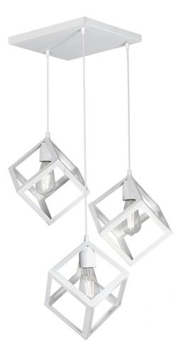 [C-3007-BT] Colgante "CUBO" 3 Luces Blanco