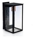 Farol "NOVARA" con mensula y vidrio transparente 37 cm Negro