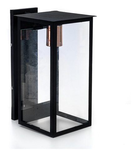 [F-151-NT] Farol "NOVARA" con mensula y vidrio transparente 37 cm Negro