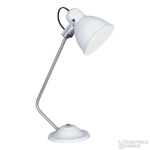 [L-122BT] Lámpara de escritorio c/capuchón de chapa Blanco