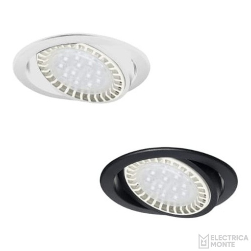 [SE-117-NEG] Spot de embutir redondo de pvc p/lampara AR-111 Negro