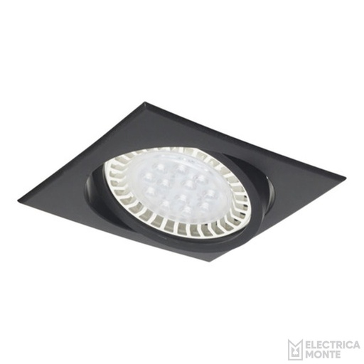 [SE-118] Spot de embutir cuadrado de pvc p/lampara AR-111 Negro
