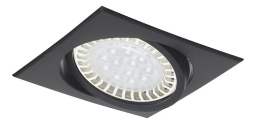 [SE-118] Spot de embutir cuadrado de pvc p/lampara AR-111 Negro