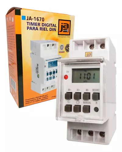 [019SUL182H] Timer Temporizador Digital C/Reset para Riel DIN JA
