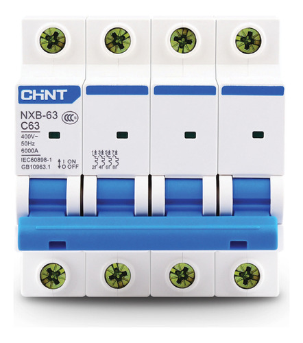 [036NXB-634PC16] Térmica 4X16A 6Ka Curva C Chint