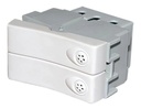 2 Interruptores Unipolares 220Vca - 10A (2 - ½ Módulo en 1) Verona Blanco Jeluz