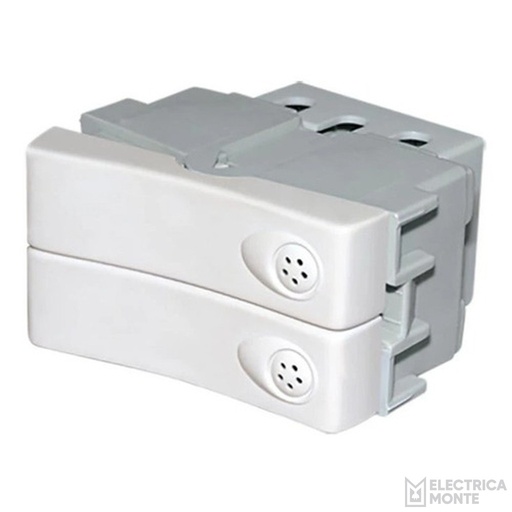 [40032] 2 Interruptores Unipolares 220Vca - 10A (2 - ½ Módulo en 1) Verona Blanco Jeluz