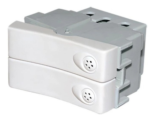 [40032] 2 Interruptores Unipolares 220Vca - 10A (2 - ½ Módulo en 1) Verona Blanco Jeluz
