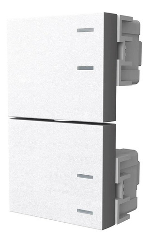 [60451] 2 Interruptores Unipolares 220Vca - 10A (½ Teclón) Platinum Blanco Jeluz
