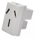 Tomacorriente Bipolar + Tierra 250Vca - 20A Platinum Blanco Jeluz