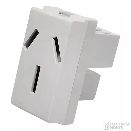 [60059] Tomacorriente Bipolar + Tierra 250Vca - 20A Platinum Blanco Jeluz