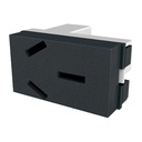 Tomacorriente Bipolar + Tierra 250Vca - 20A Platinum Negro Jeluz