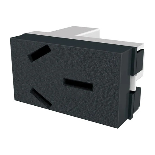 [80059] Tomacorriente Bipolar + Tierra 250Vca - 20A Platinum Negro Jeluz