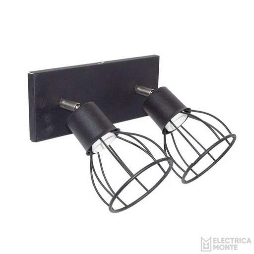 [732102] Spot Malta 2 Luces Negro Texturado