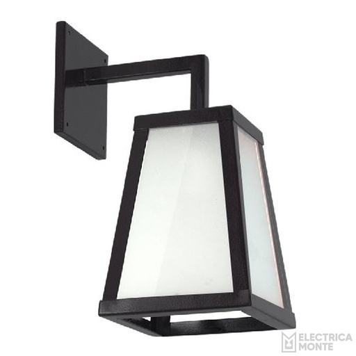 [802 S] Farol Zeus II Chico Interior/Exterior Vidrio Satinado E27 Chapa