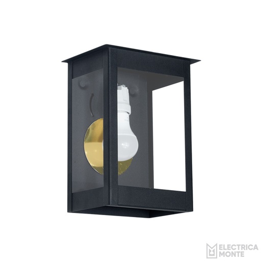 [803 T] Farol Apolo 3 Caras Interior/Exterior Vidrio Transparente E27 Chapa