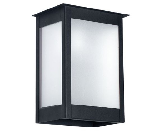 [803 S] Farol Apolo 3 Caras Interior/Exterior Vidrio Satinado E27 Chapa Negro