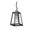 Farol Zeus III Minimalista Colgante Vidrio Transparente Zocalo E27 Chapa