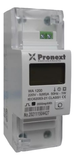 [WA1200] Medidor De Consumo Con Reset Para Riel Din Digital 220v Pronext