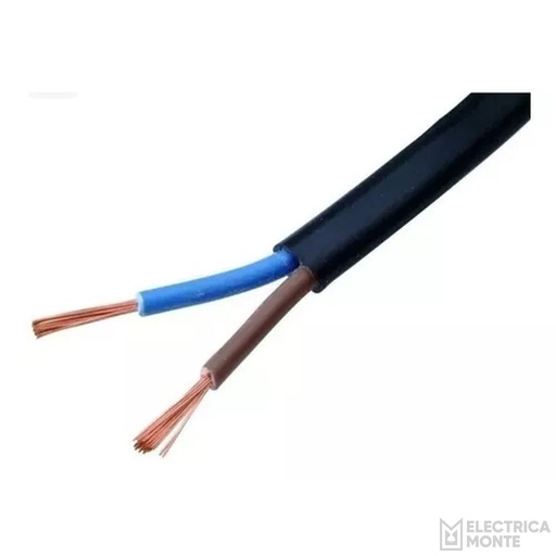 [CH250NE] Cable Envainado Chato 2x0,50mm Negro Argenplas