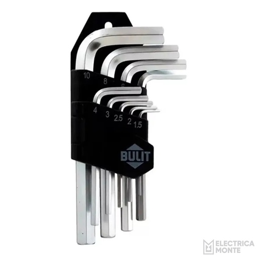 [CH ALM 9 ] Set de Llaves Allen 9 piezas (mm) Cromo Vanadio Bulit