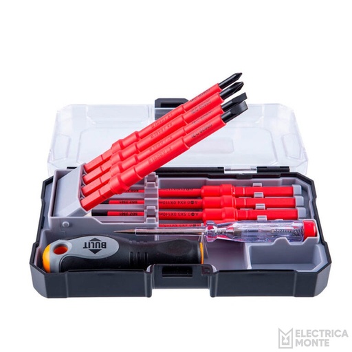 [DES 1000 A 9 B] Set Profesional de Destornilladores Aislados 1000v Bulit