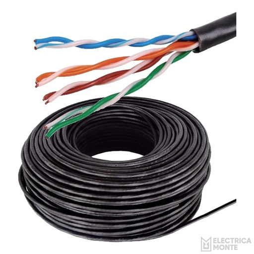 [UTP] Cable UTP Negro Interior / Exterior Cat. 5 Argenplas